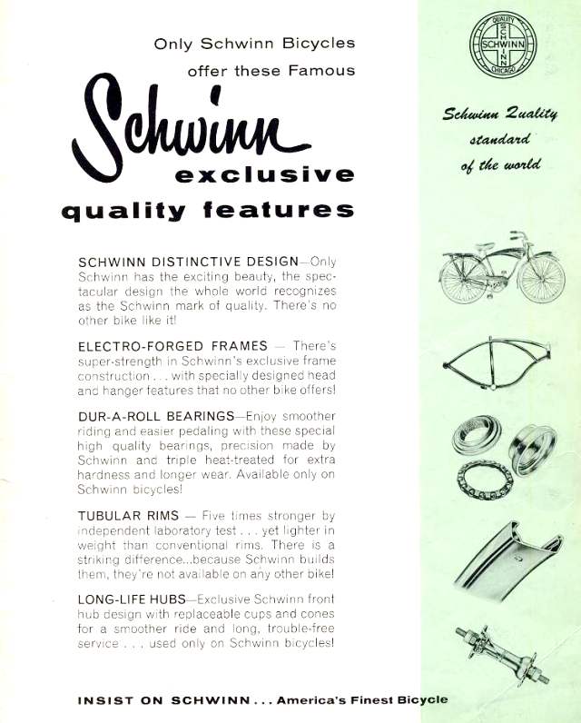 1955 Schwinn Exclusive Features